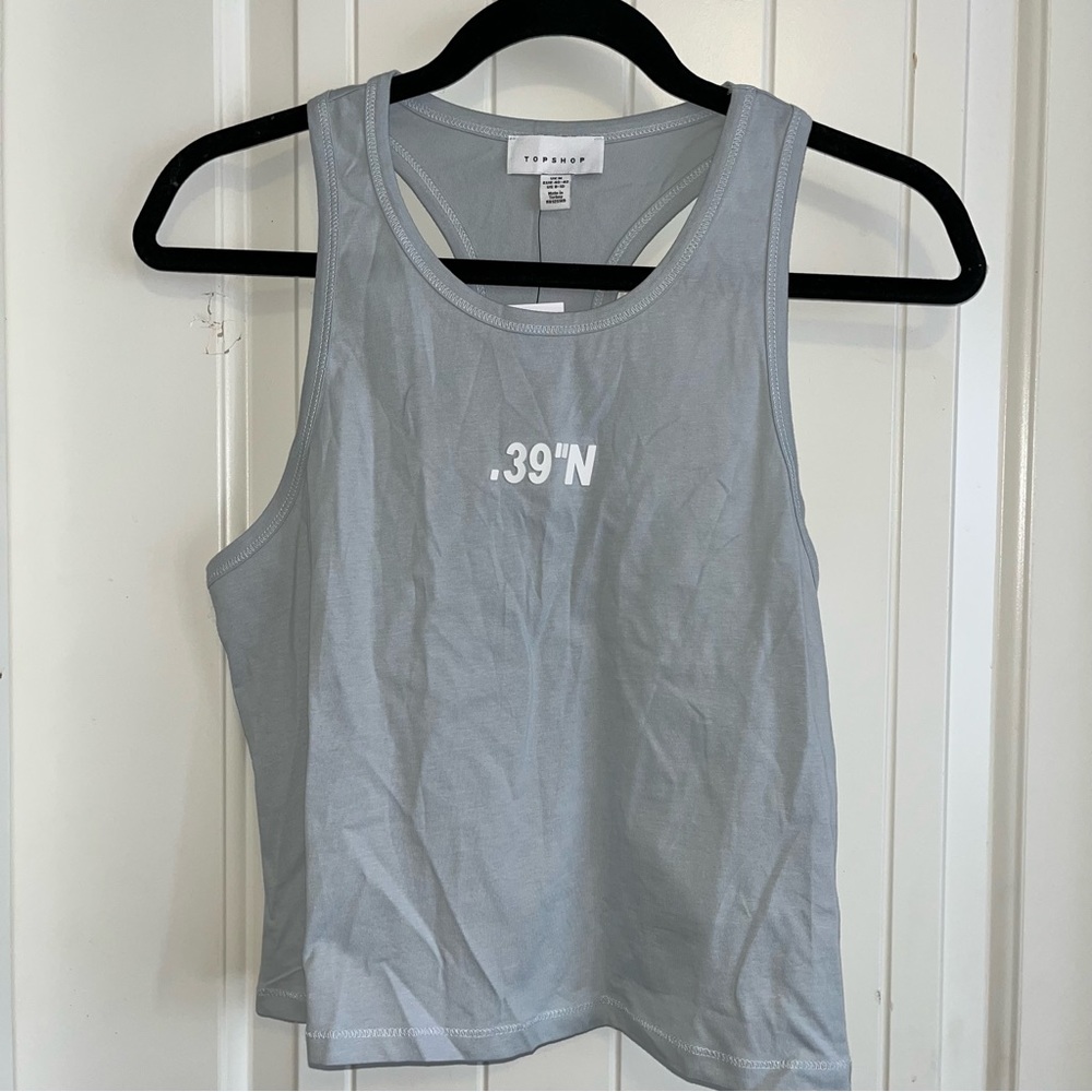 ⭐️ Top-shop medium 8-10 Blue Gray Active Sports Tank 39"N NWT D1